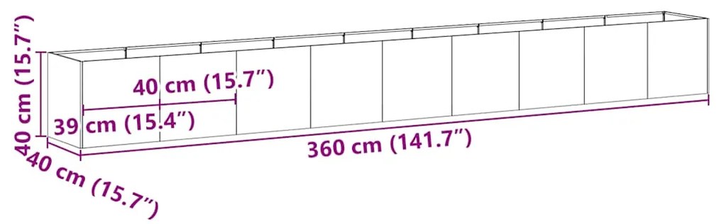 ΖΑΡΝΤΙΝΙΕΡΑ 360X40X40 ΕΚ. ΑΠΟ ΑΝΟΞΕΙΔΩΤΟ ΑΤΣΑΛΙ 860700