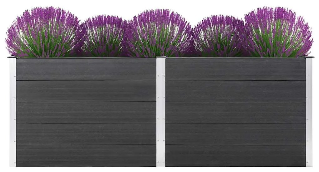 vidaXL Ζαρντινιέρα Υπερυψωμένη Γκρι 250 x 50 x 91 εκ. από WPC