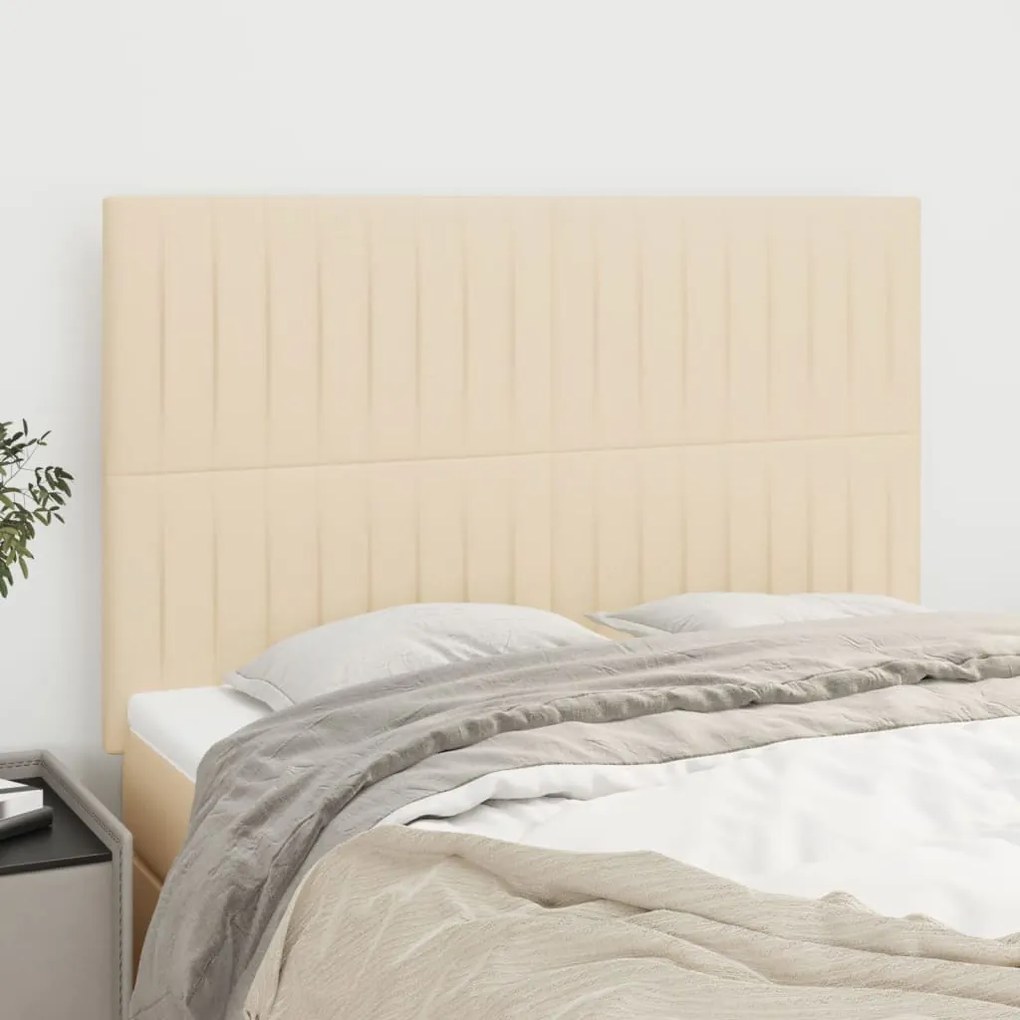 vidaXL Κεφαλάρι Κρεμ 144x5x118/128 εκ. Ύφασμα