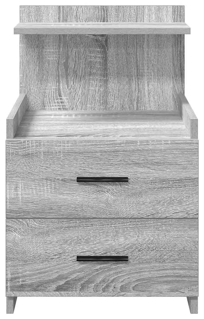 vidaXL Κομοδίνο με 2 Συρτάρια Γκρι Sonoma 40x36,5x62 εκ.