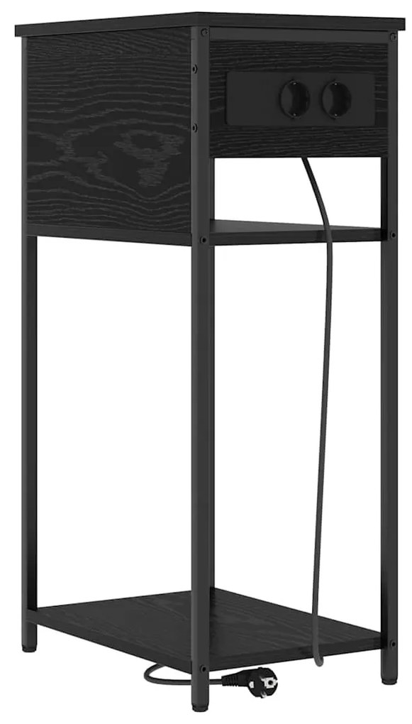 vidaXL Κομοδίνο Μαύρη δρυς 41 x 28 x 76 εκ. Επεξεργασμένο ξύλο