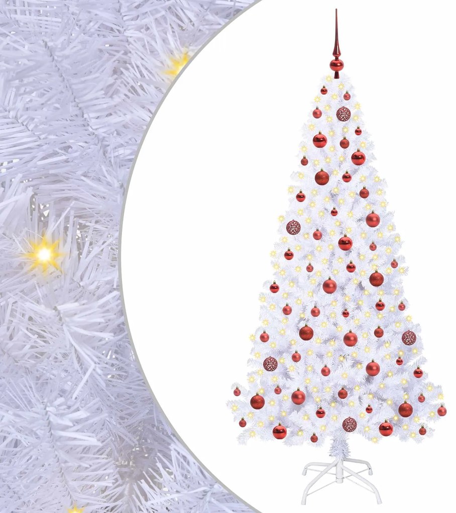 vidaXL Τεχνητό Χριστουγεννιάτικο Δέντρο Λευκό 180 cm PVC και Ατσάλι