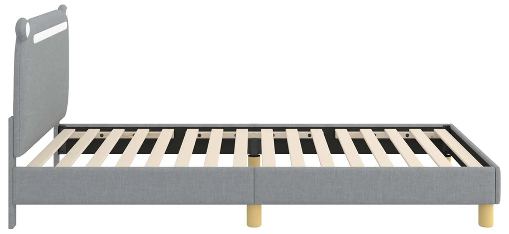 vidaXL Κρεβάτι Παιδικής Κρεβατοκάμαρας με Κεφαλάκι Ανοιχτό γκρι