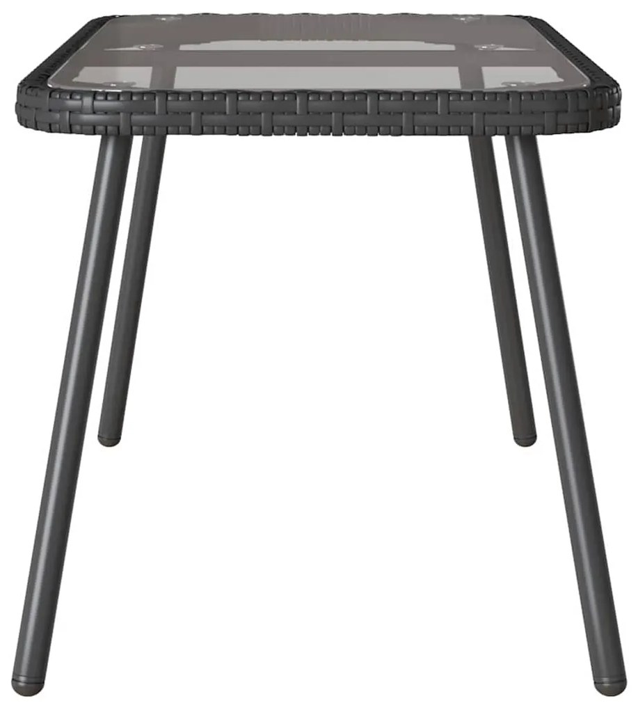vidaXL Μαύρο Τραπέζι Καφέ 90x45x42 εκ. Πολυ Ράττεν