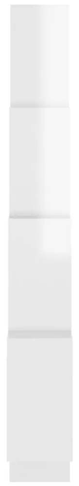 vidaXL Ραφιέρα Τοίχου με Κύβους Γυαλιστ. Λευκό 90x15x119εκ Μοριοσανίδα