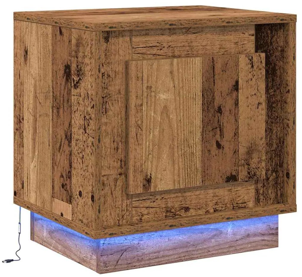 vidaXL Κομοδίνο με Παλαιό ξύλο 44 x 34.5 x 45 εκ Επεξεργασμένο ξύλο