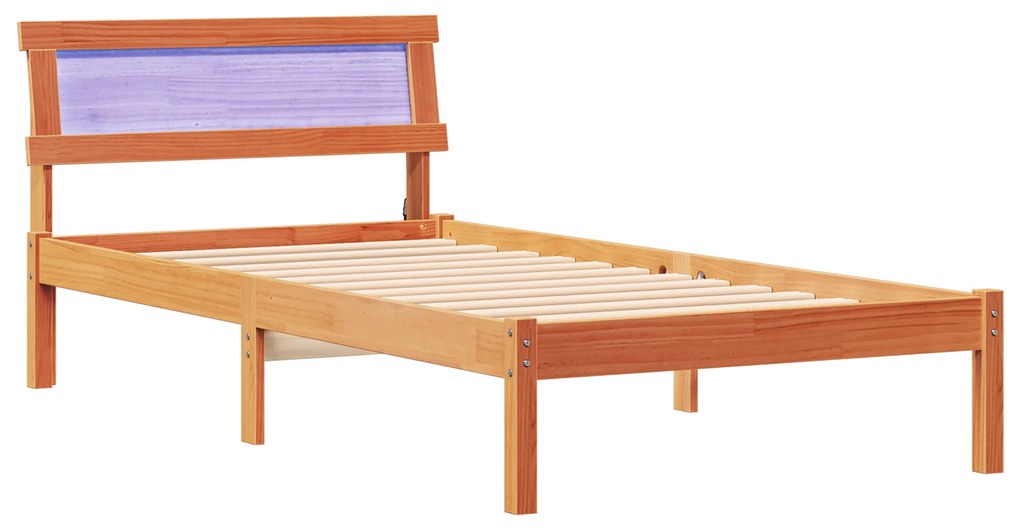 vidaXL Σκελετός Κρεβατιού Καφέ κεριού 75 x 190 cm Ξύλο πεύκου