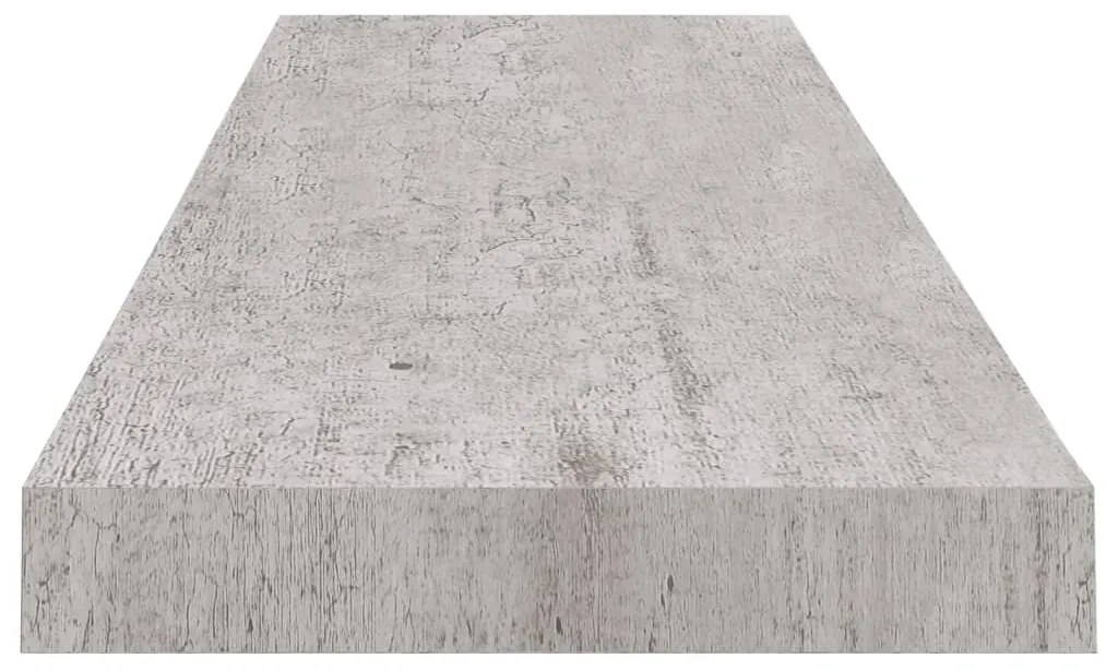 vidaXL Ράφια Τοίχου 4 τεμ. Γκρι Σκυροδέματος 90 x 23,5 x 3,8 εκ. MDF