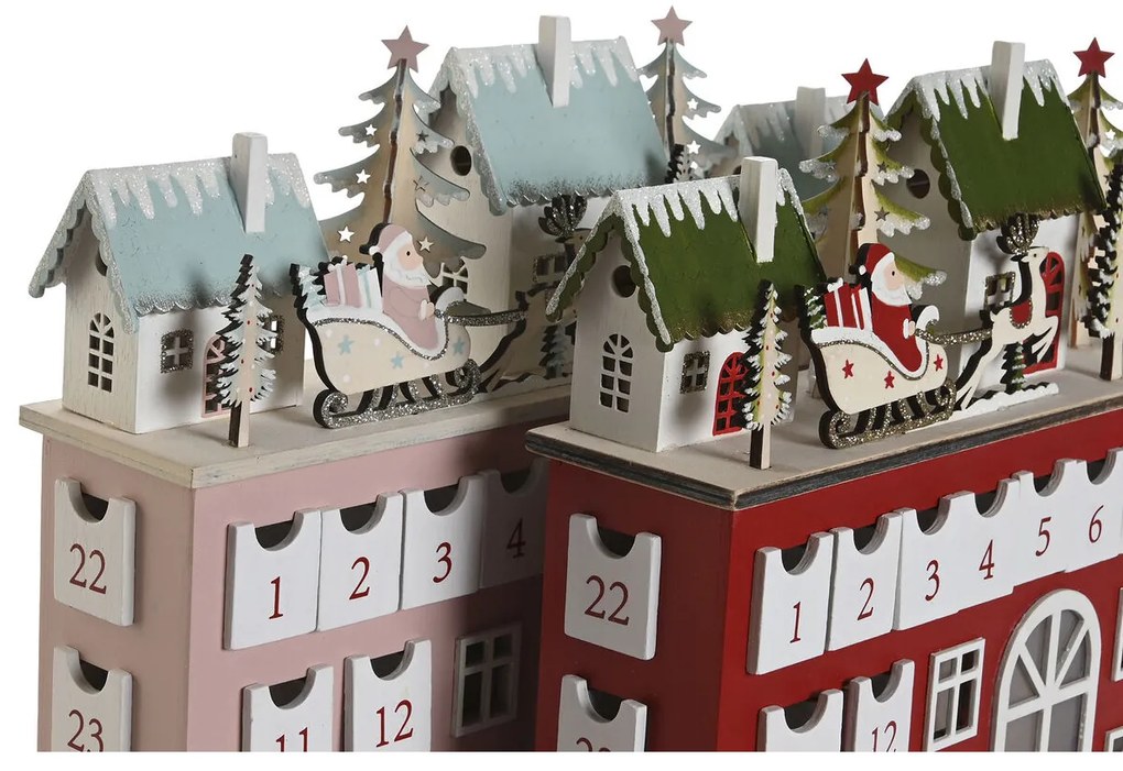 Εορταστικό Ημερολόγιο DKD Home Decor Ξύλο 37,5 x 8,5 x 31 cm (x2)