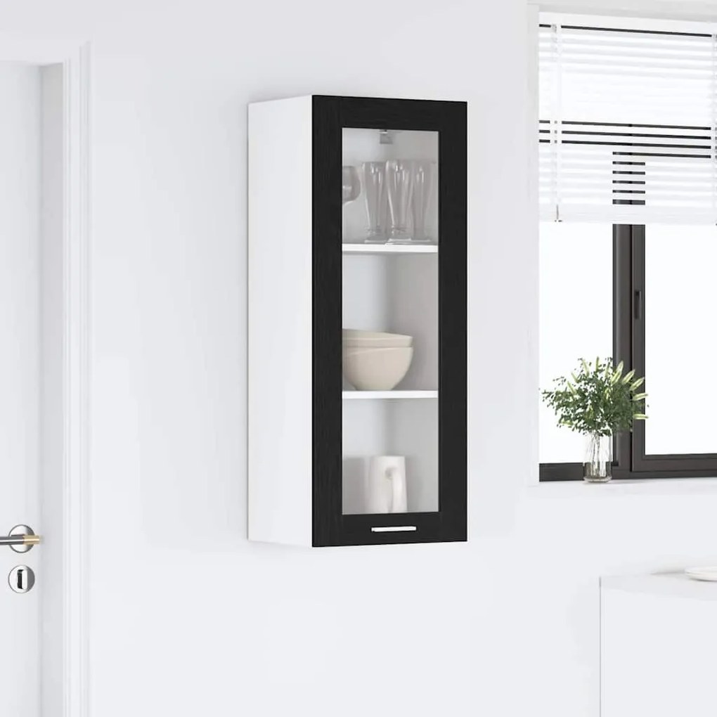 vidaXL Κρεμαστό ντουλάπι με αποθήκευση Μαύρη Οξυά 40 x 31 x 100 εκ.