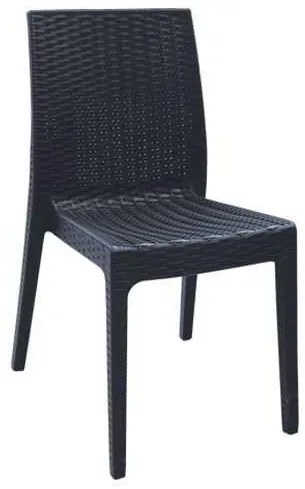Καρέκλα DAFNE Πλαστική Ανθρακί (Rattan Look) 46x55x85cm