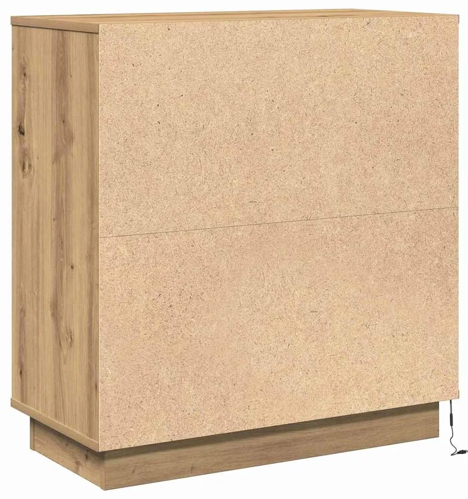vidaXL Κομοδίνο με artisan δρυς 71 x 34.5 x 75 εκ. Επεξεργασμένο ξύλο