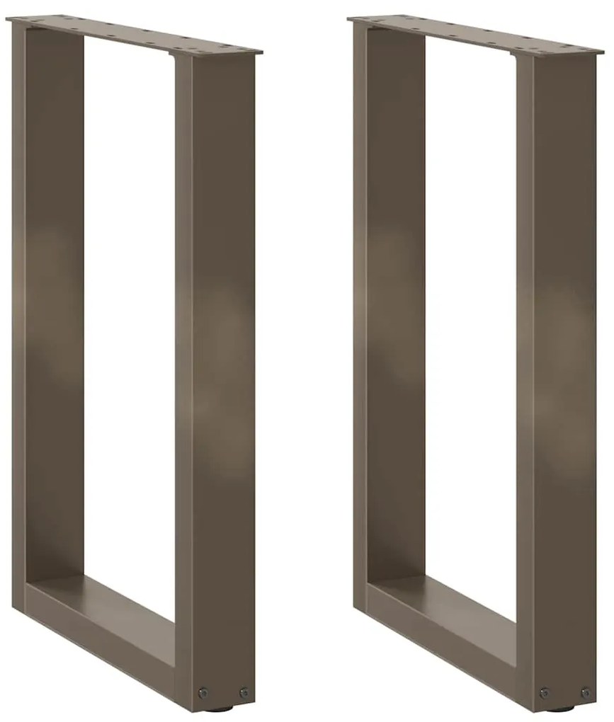 Πόδια Τραπεζαρίας σε Σχήμα U 2 τεμ. από Φυσικό Ατσάλι 50x(72-73) εκ. Ατσάλι