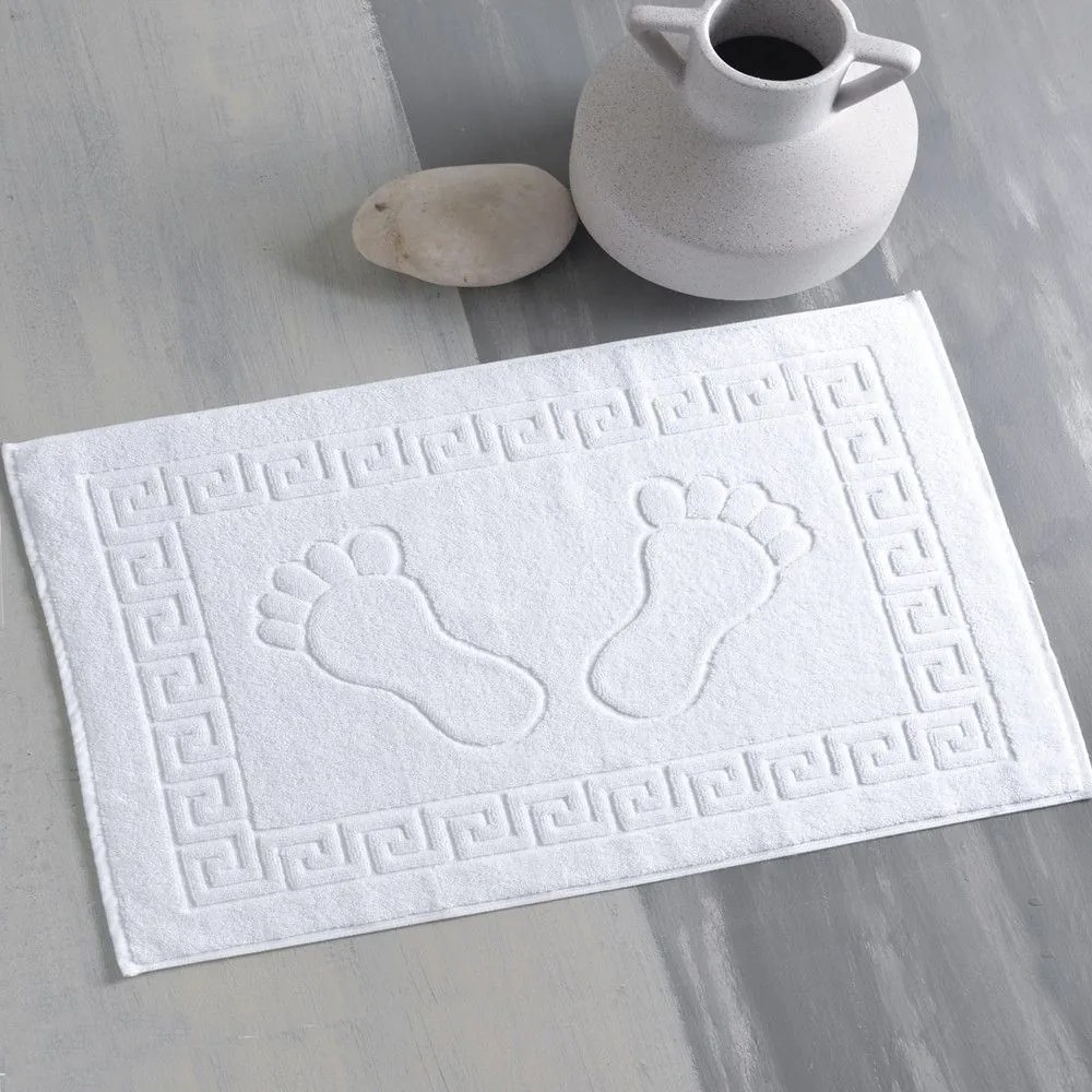 Ταπέτο Μπάνιου Steps White Ρυθμός 50X70 100% Cotton