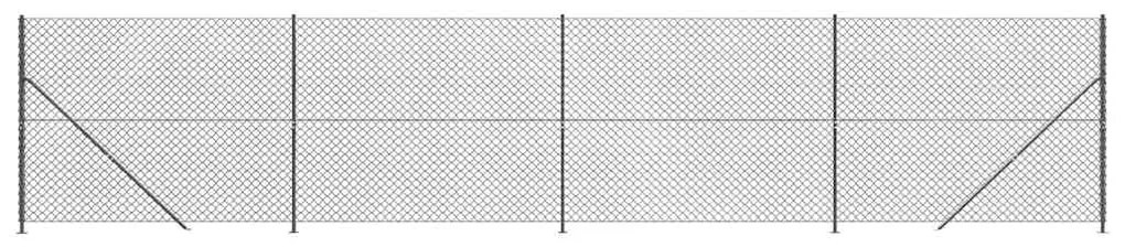 vidaXL Συρματόπλεγμα Περίφραξης Ανθρακί 1,8 x 10 μ. με Βάσεις Φλάντζα