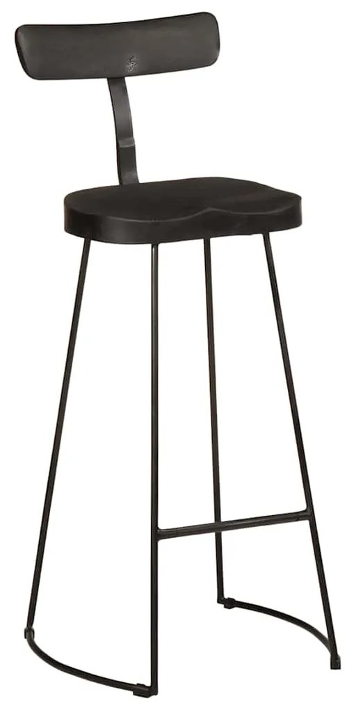 Bar Stools 2 τεμάχια Μαύρο 49x43x103 cm Στερεό ξύλο Mango 4013515