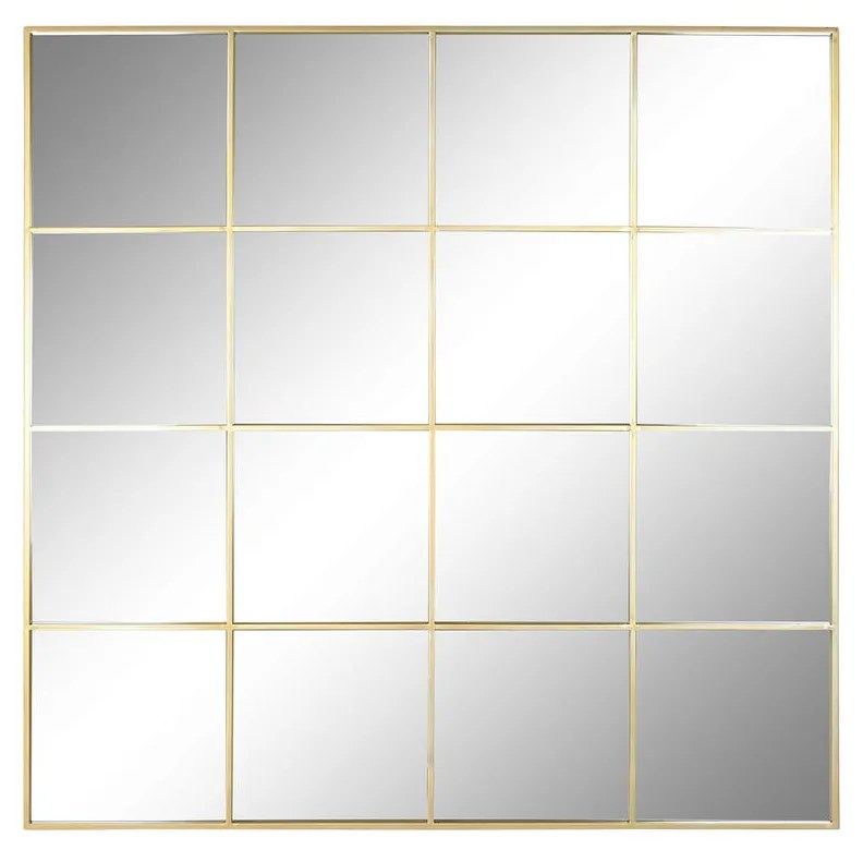 Τοίχο καθρέφτη Home ESPRIT Χρυσό Παράθυρο 122 x 1 x 122 cm
