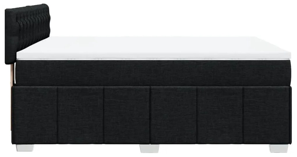 vidaXL Κρεβάτι Boxspring με Στρώμα Μαύρο 160x200 εκ. Υφασμάτινο