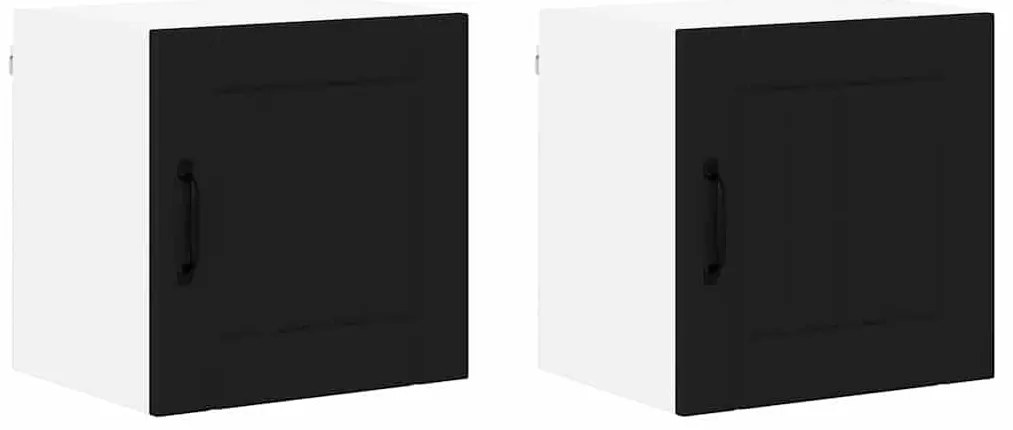 vidaXL Ντουλάπα Κουζίνας 2 pcs Μαύρο 40 x 31 x 40 εκ.