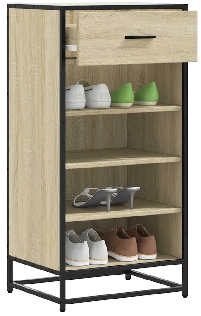 vidaXL Παπουτσοθήκη Sonoma Δρυς 48x38x97,5 εκ. Επεξεργασμένο Ξύλο