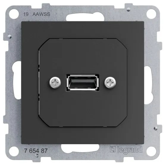 Μηχανισμός Πρίζας USB Προ καλωδιωμένο Dark Grey  SEANO 765487 Legrand 765487