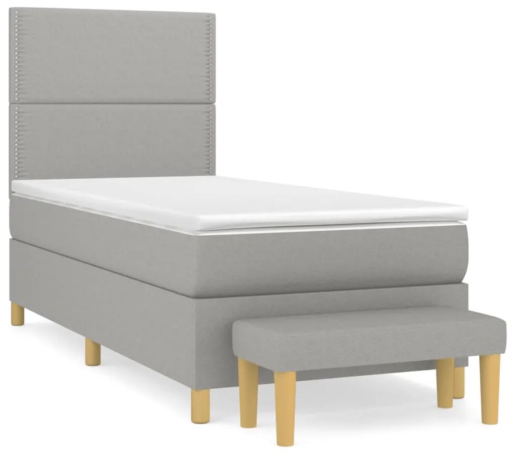 ΚΡΕΒΑΤΙ BOXSPRING ΜΕ ΣΤΡΩΜΑ ΑΝΟΙΧΤΟ ΓΚΡΙ 90X200 ΕΚ. ΥΦΑΣΜΑΤΙΝΟ 3137045