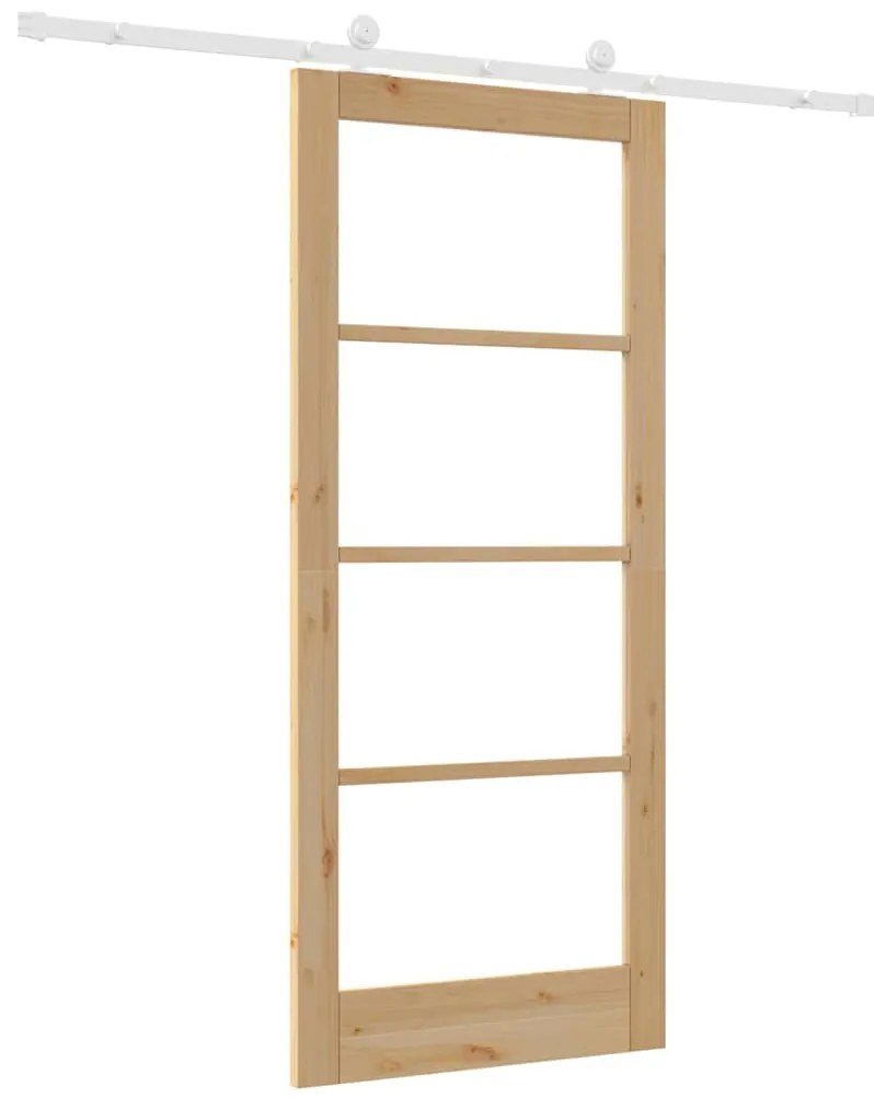 vidaXL Συρόμενη Πόρτα ORKDAL Καφέ 86 x 198.5 cm Ξύλο και μέταλλο