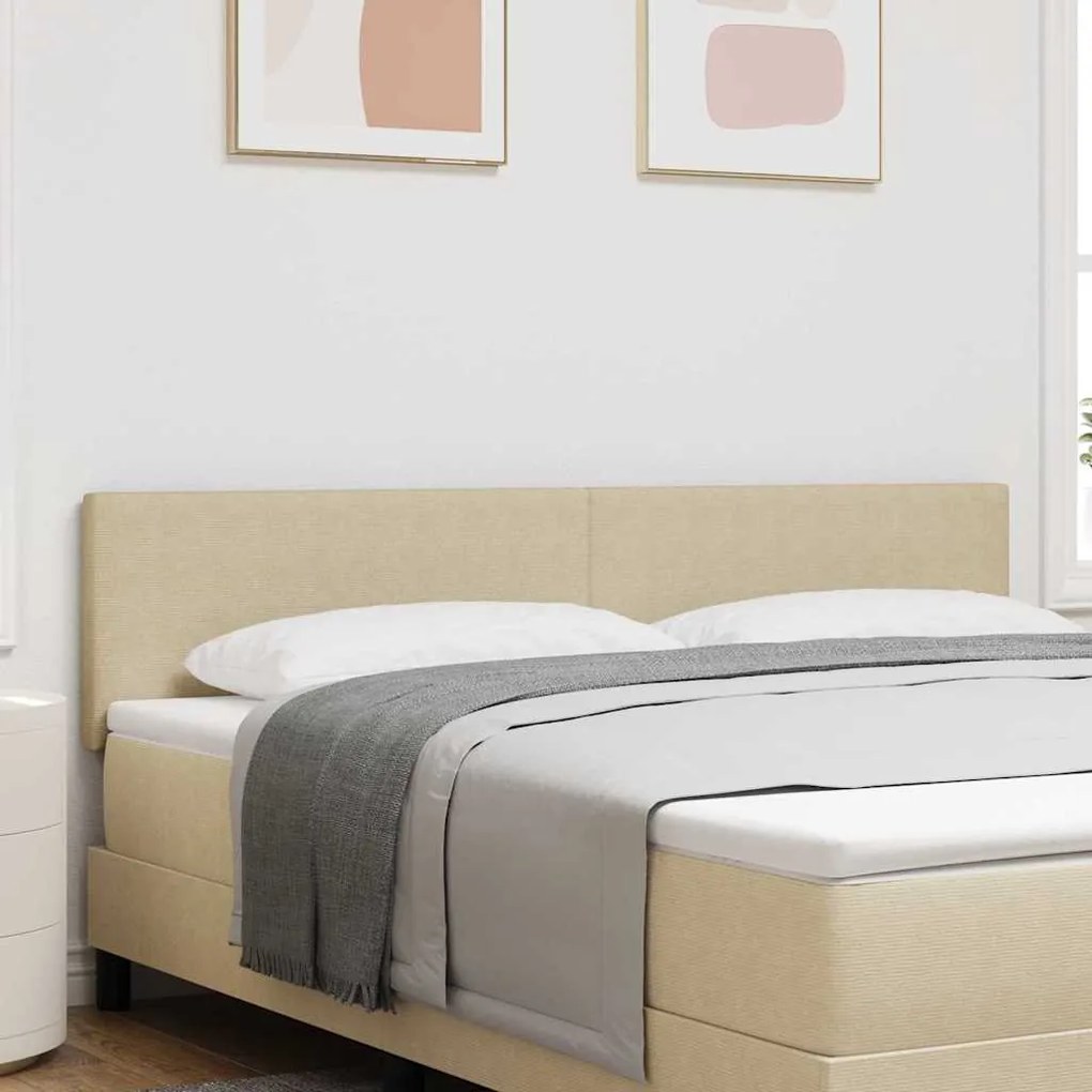vidaXL Κεφαλάρι με κεφαλάρι Ανοιχτό γκρι 180 cm Ύφασμα Ριμπ