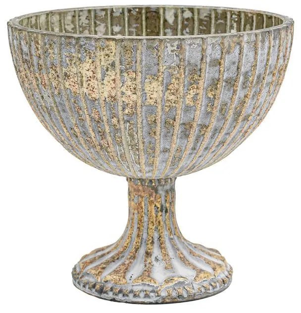 Γυάλινη Κουπ με βάση FL1946 Fylliana Μεταλλικό φινίρισμα 18x16 εκ. 18x18x16 εκ.