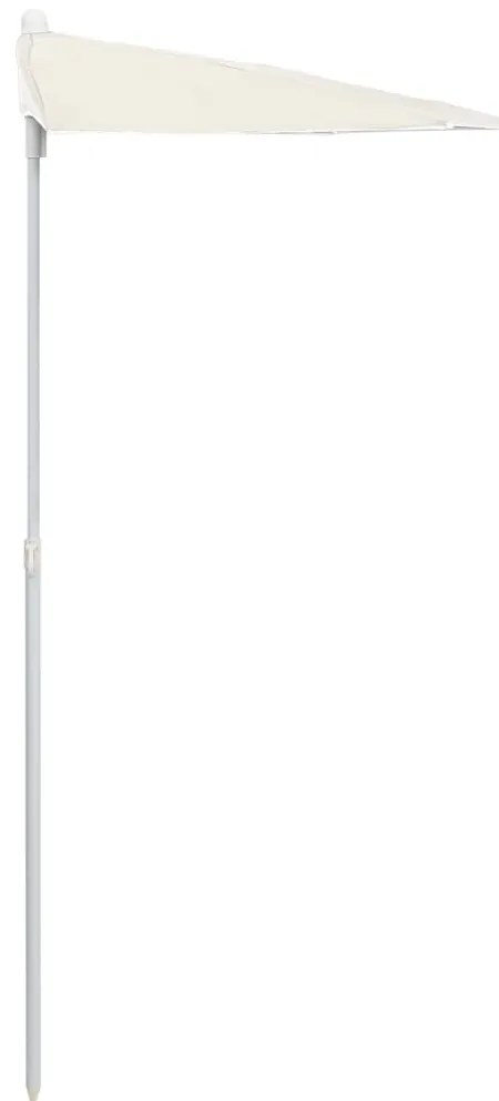 vidaXL Ομπρέλα Κήπου Μισή με Ιστό Χρ. Άμμου 180 x 90 εκ.
