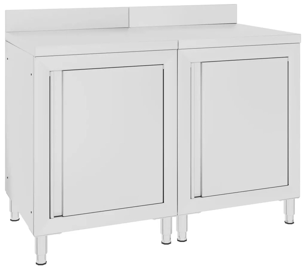 vidaXL Ερμάριο Πάγκος Εργασίας 120 x 60 x 96 εκ. από Ανοξείδωτο Ατσάλι