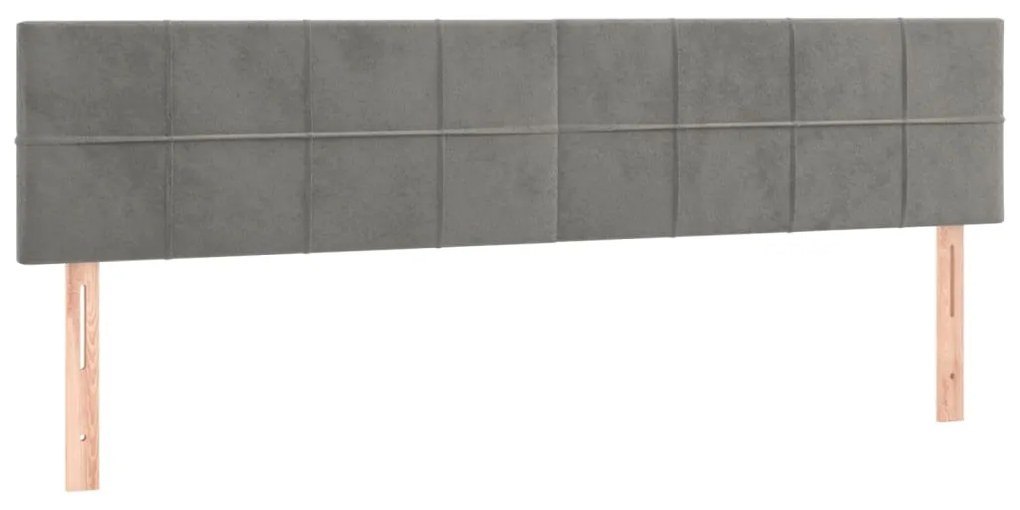 Κεφαλάρι Κρεβατιού LED Ανοιχτό Γκρι 160x5x78/88 εκ. Βελούδινο 3121666