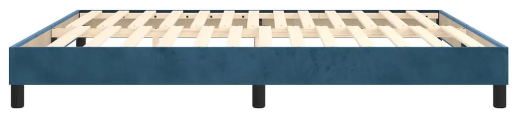 Σκελετός Κρεβατιού Χωρίς Στρώμα Σκ. Μπλε 160x200 εκ. Βελούδινο 3120782