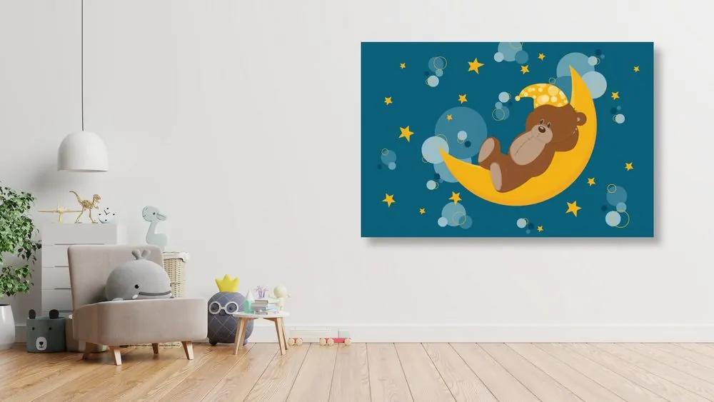 Εικόνα ενός λούτρινου αρκουδιού στο φεγγάρι - 120x80
