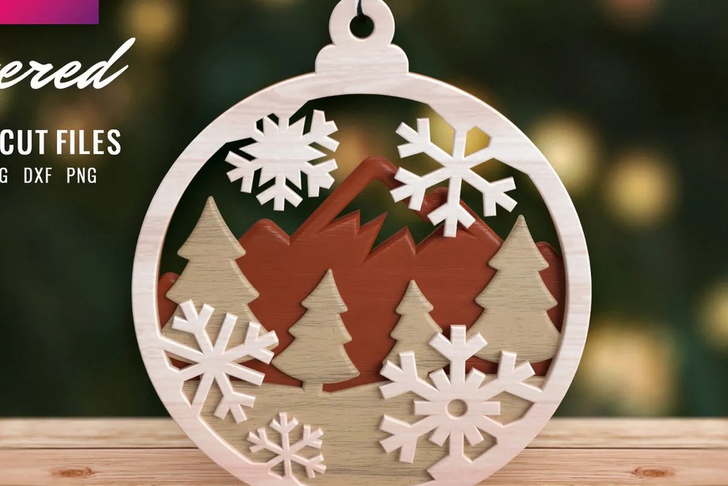 Intra απο ξύλο plywood 3mm-4mm πάχος Τρισδιάστατο χριστουγεννιάτικο δέντρο στολίδι του δάσους Δίασταση 8x8 cm INTRAFABR-57268322