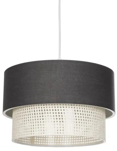 SISSIE 203-0140 Μοντέρνο Κρεμαστό Φωτιστικό Καπέλο Μονόφωτο 1 x E27 IP20 Γκρι &amp; Λευκό Ύφασμα -Μ30 x Π30 x Υ93cm Globostar-203-01 203-0140