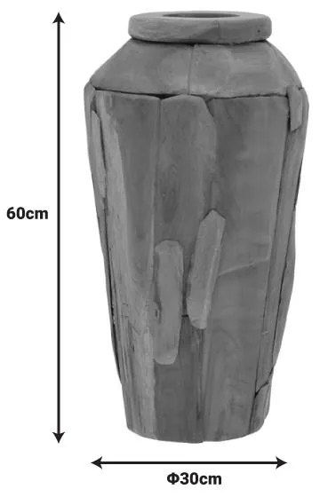 Διακοσμητικό βάζο Archean teak ξύλο σε φυσική απόχρωση Φ30x60εκ 30x30x60 εκ.