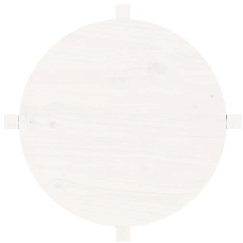 vidaXL Τραπεζάκι Σαλονιού Λευκό Ø 62,5 x 45 εκ. από Μασίφ Ξύλο Πεύκου