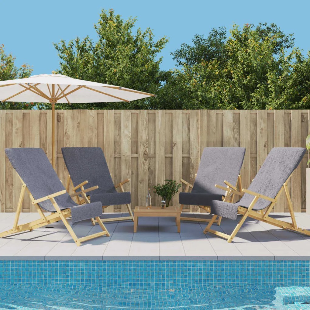 Πετσέτες Θαλάσσης 4 τεμ. Ανθρακί 60 x 135 εκ. Ύφασμα 400 GSM