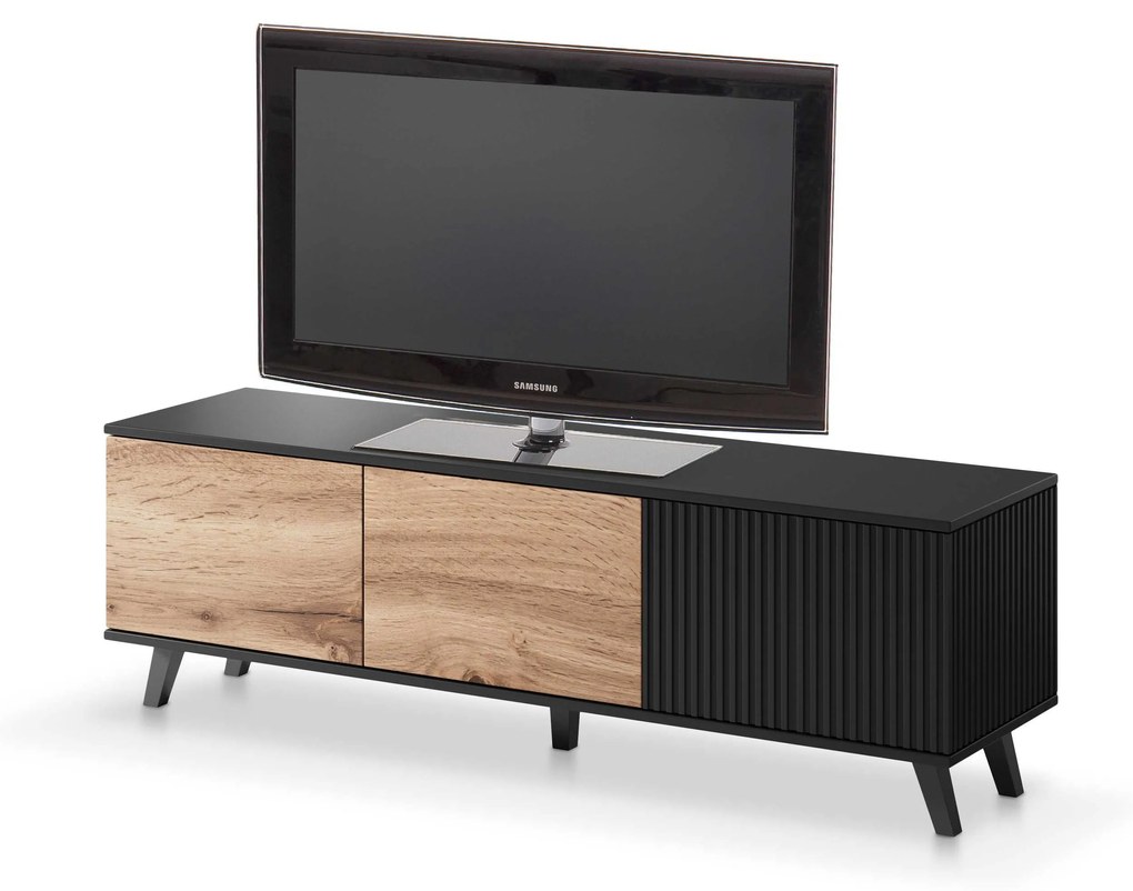 RANDOM RTV-1 TV-stand, color: wotan oak/black DIOMMI V-PL-RANDOM-RTV-1