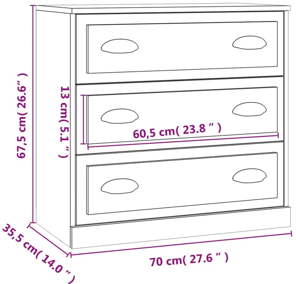 vidaXL Ντουλάπι 2 τεμ. Sonoma Δρυς από Επεξεργασμένο Ξύλο