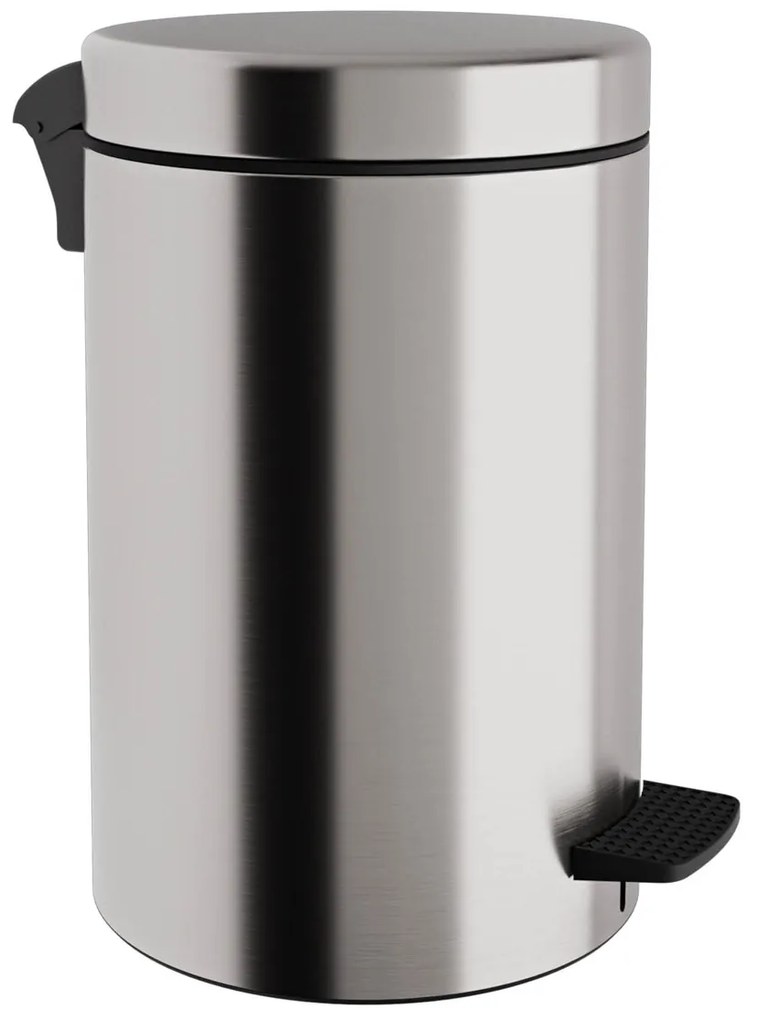 Κάδος Απορριμμάτων Μπάνιου (Φ25x40) Pam &amp; Co 12lt 12-300-011 Matt Inox