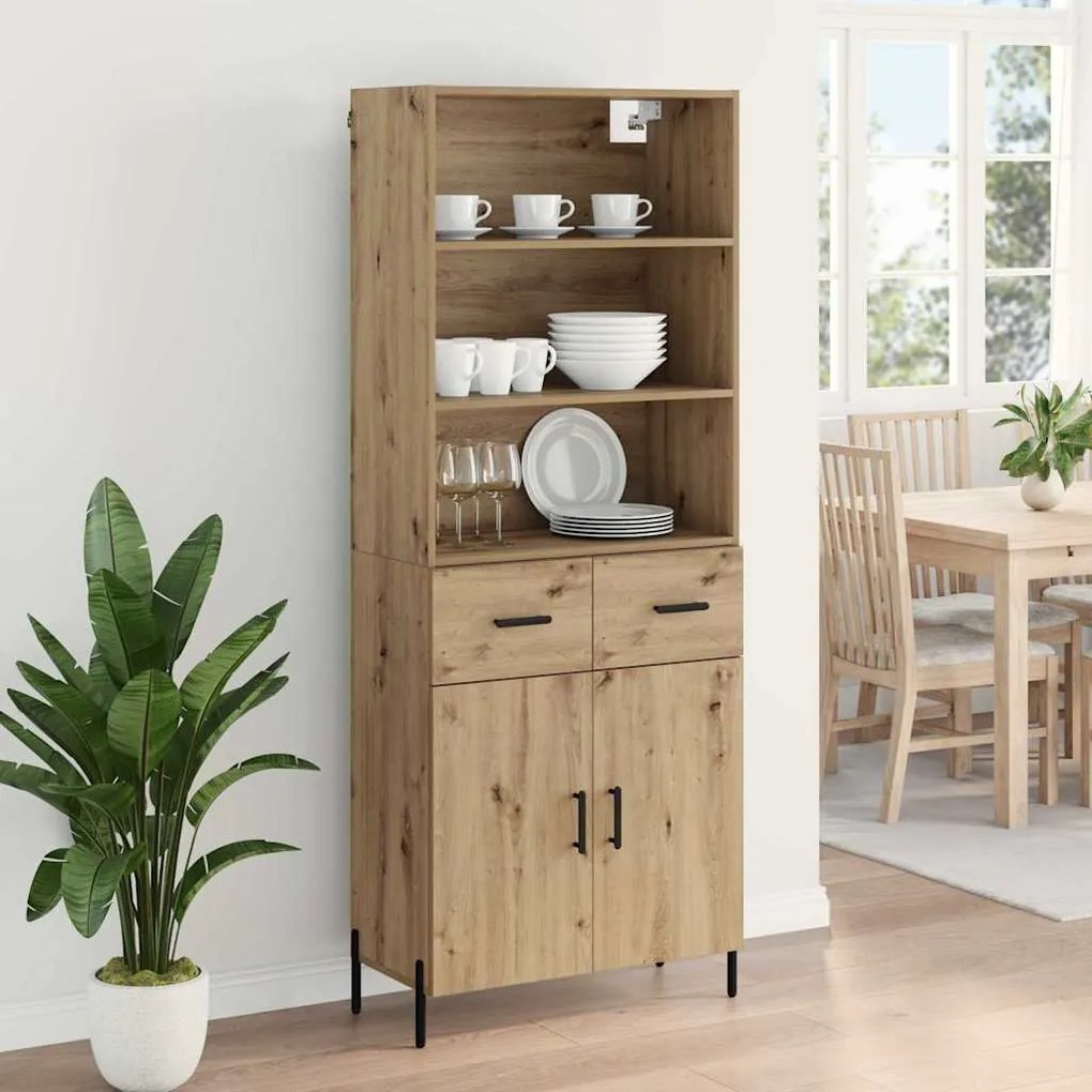 vidaXL Highboard Artisan Oak 69,5 x 32,5 x 180 εκ Επεξεργασμένο ξύλο