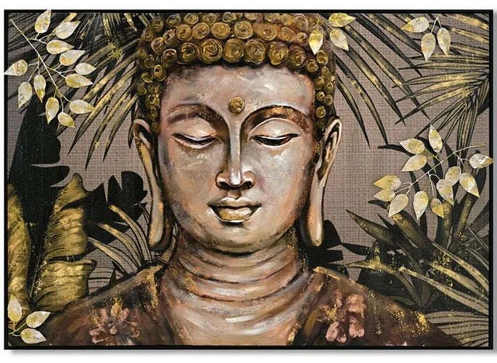 Πίνακας Καμβάς Buddha 108-224-056 122x5x82cm Multi Horizontal Πλαστικό,Καμβάς