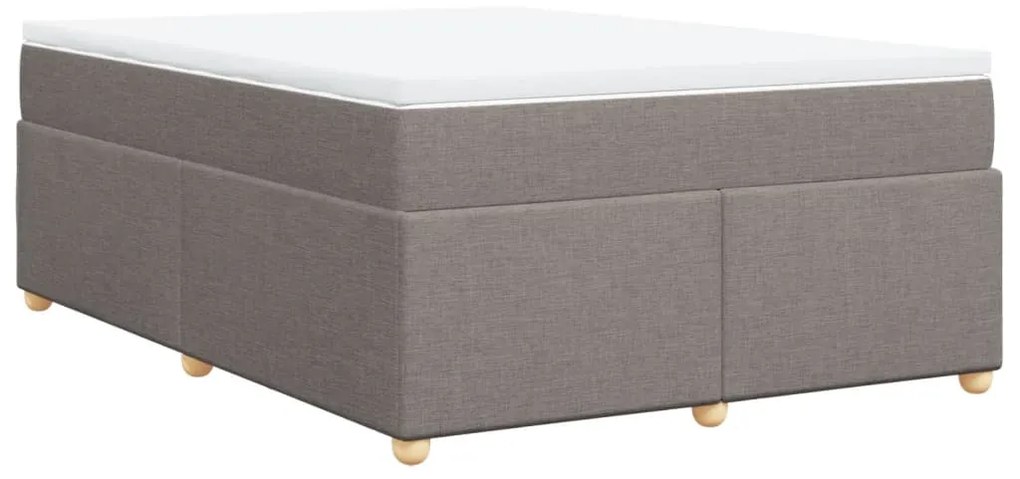 Κρεβάτι Boxspring με Στρώμα Taupe 160x200 εκ. Υφασμάτινο - Μπεζ-Γκρι