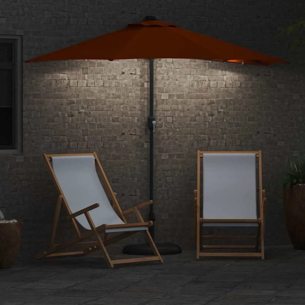vidaXL Ομπρέλα Κήπου Τερακότα 294 x 150 x 223 εκ ύφασμα