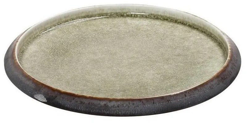 Πιάτο Κεραμικό Pebble Στρόγγυλο Gmt111 Φ21cm Green-Brown Espiel Ceramic