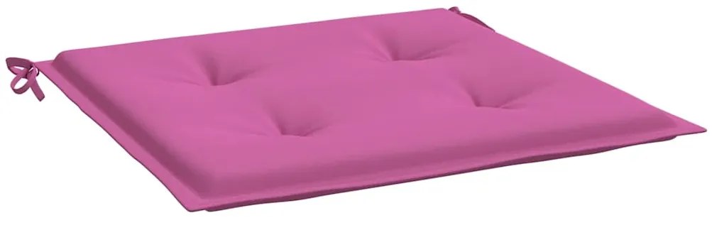 vidaXL Μαξιλάρια Καρέκλας Κήπου 2 τεμ. Ροζ 50x50x4 εκ. Υφασμάτινα