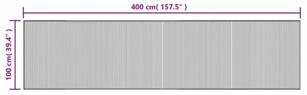 Χαλί Ορθογώνιο Καφέ 100 x 400 εκ. Μπαμπού - Καφέ