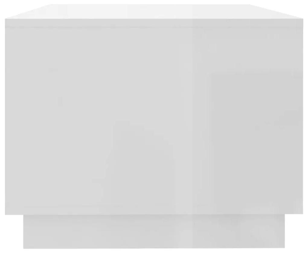 Τραπεζάκι Σαλονιού Γυαλιστερό Λευκό 102x55x43 εκ. Μοριοσανίδα - Λευκό